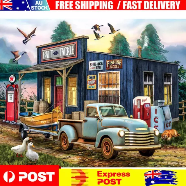 DIY Paint By Number Kit Houses Cars by The Lake Acrylic Paint Art Craft Decor