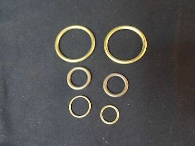 Assorted Solid Brass Drapery Rings 6 Pieces