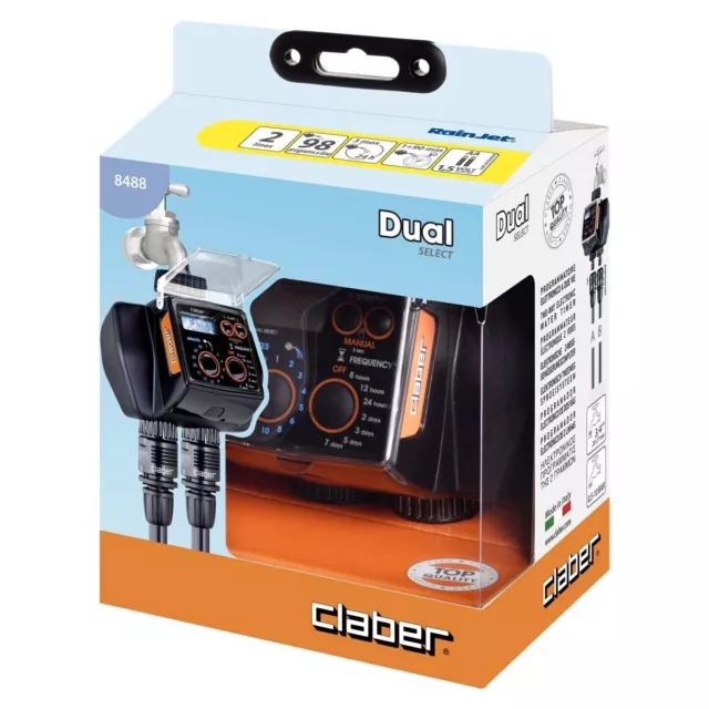 Centralina Programmatore Dual Select  2 Linee A Batteria Irrigazione 8488 CLABER