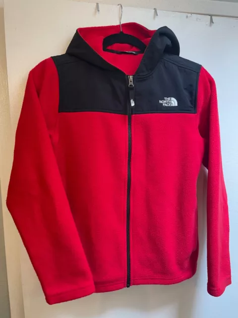 THE NORTH FACE Jacket Youth Large 14-16 Red Full Zip Hooded Fleece $24. ...