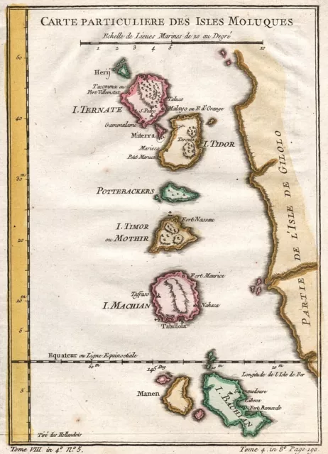 1754 Maluku Islands, Indonesia: Carte Particuliere des Isles Moluques - Bellin