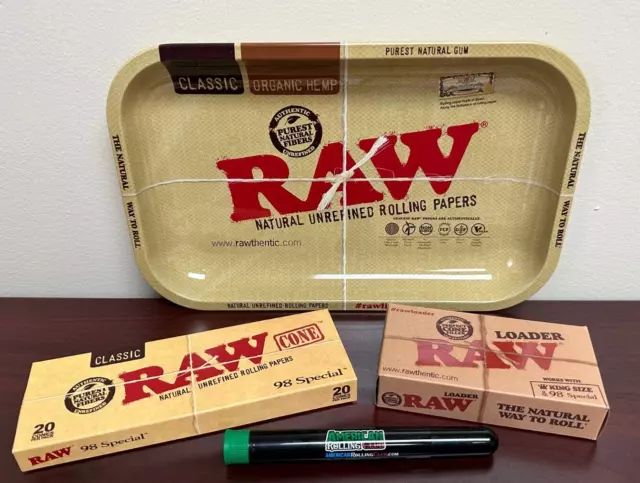 RAW Classic 98 Special Cones(20ct)/Loader & Small Tray Combo w/ARC Tube
