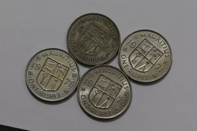 🧭 🇲🇺 Mauritius Colonial Rupees 1951/71/78 - 4 Coins B63 #5 Ggg28