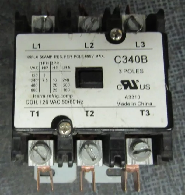 Packard Contactor C340B 600V 40A 50A/Res **Warranty Included**