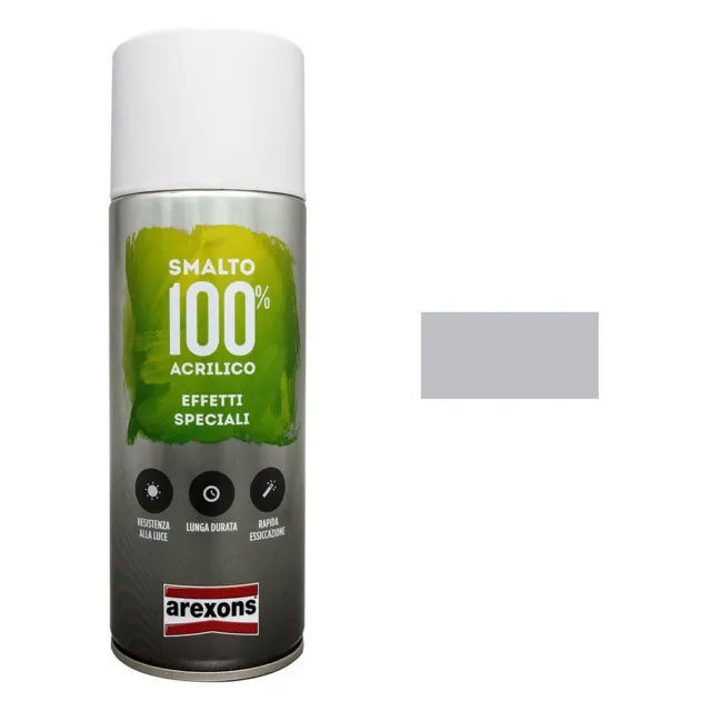Smalto Spray effetto Metallizzato Argento 100% Acrilico Arexons