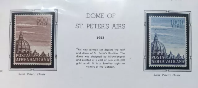 Vatican City. Scott's #s C22-3. MH. Dome of St. Peters.  sal's stamp store.