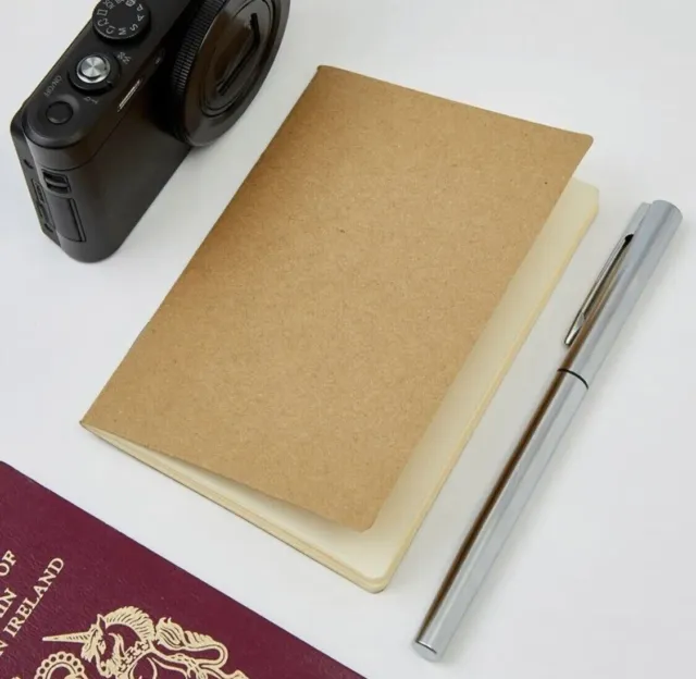 5 Notebooks Passport Size 28 Cream Plain Pages Craft Journals Jotter UK Made