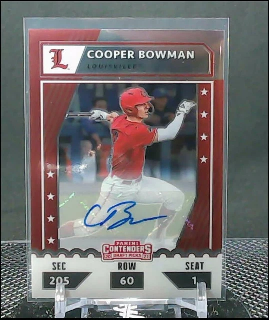 2021 Panini Elite Extra Edition Cooper Bowman AUTO College Ticket Optic /99