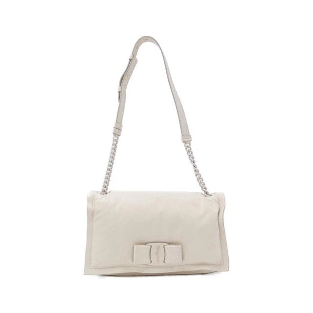 Authentic SALVATORE FERRAGAMO VIVA BOW 21 I287 Shoulder bag  #260-006-057-6538