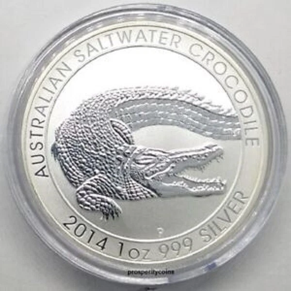 2014 Saltwater Crocodile 1oz 9999 Silver Bullion Coin - The Perth Mint
