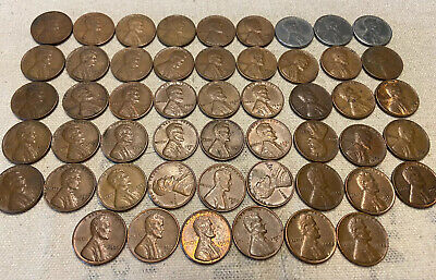 Complete 1934 - 1958 P D S Lincoln Wheat Penny Cent Set 71 Coins