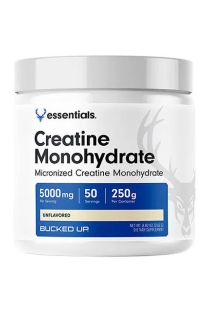 Monohidrato de creatina Bucked Up 250 gramos polvo micronizado esencial 50 porciones...