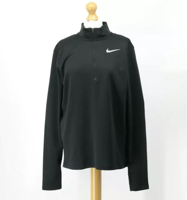 Nike Uomo Dri Fit Nero Pacer Mezza Zip Running Top Palestra Activewear Annuncio
