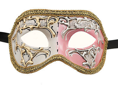 Mask from Venice Colombine Night and Day Pink Salmon For Fancy Dress 1335 V75