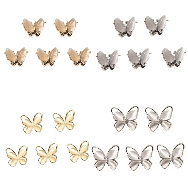 Nail 3D Nails Art Decorations Butterfly-Nail Charms Metal Nail Studs