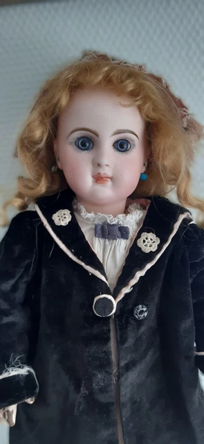 MAGNIFIQUE POUPEE ANCIENNE JUMEAU  DE 1885 A 8 boules    40cm