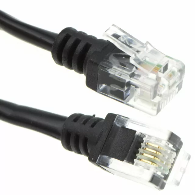 1m ADSL 2+ High Speed Broadband Modem Cable RJ11 to RJ11 BLACK [007936]