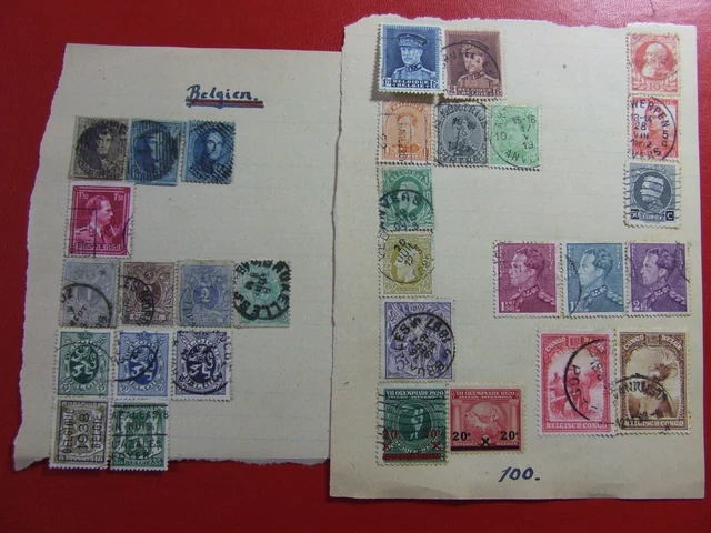 kleines Lot Briefmarken, Briefmarke Belgien gestempelt