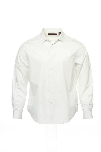 Perry Ellis Off White Dotted Button Down Shirt Sport XL $80