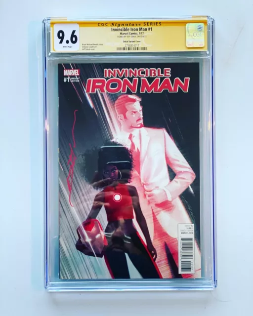 Invincible Iron Man 1 CGC 9.6 SS Signed by Jeff Dekal Variant Riri Williams