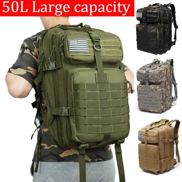 50L/30L Outdoor Waterproof Military Tactical Backpack Rucksack Camping Hiking Tr