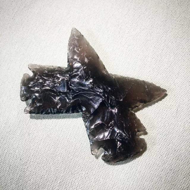 Flint Knapped Mid Air Collision double arrowhead Obsidian MADE TO ORDER