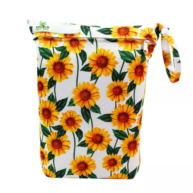 Reusable Baby Cloth Diaper Nappy Wet & Dry Bag Sunflower Field