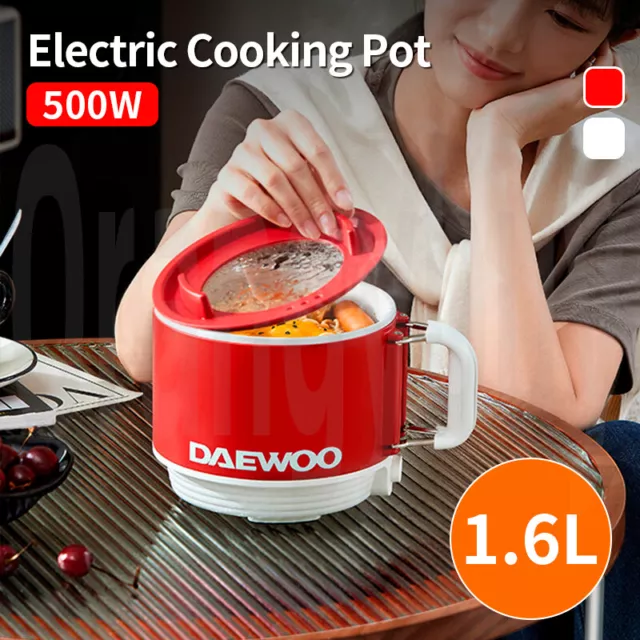 1.6L Electric Cooking Pot Multifunctional Portable Home Small Noodle Pot Hot Pot