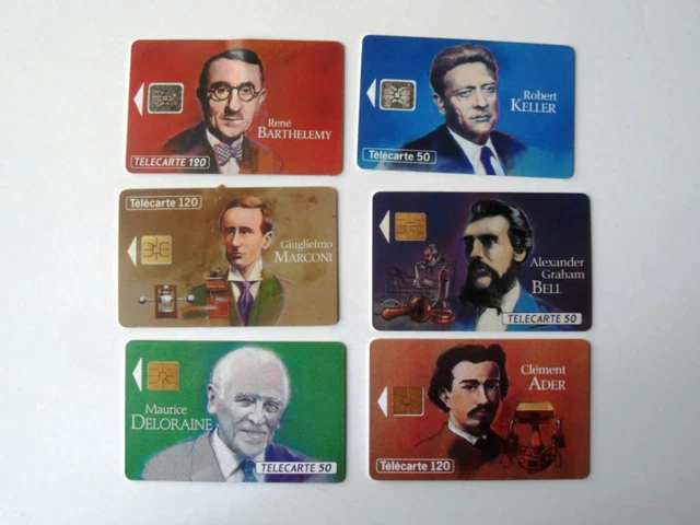 Lot télécartes série, les grandes figures des télécommunications