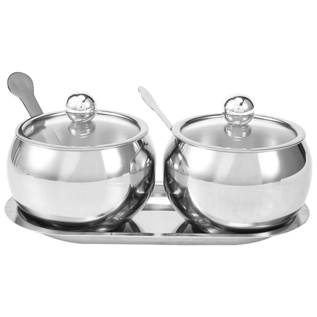 Azúcar con tapa y 2 latas de sal de acero inoxidable, WüRz K4W3