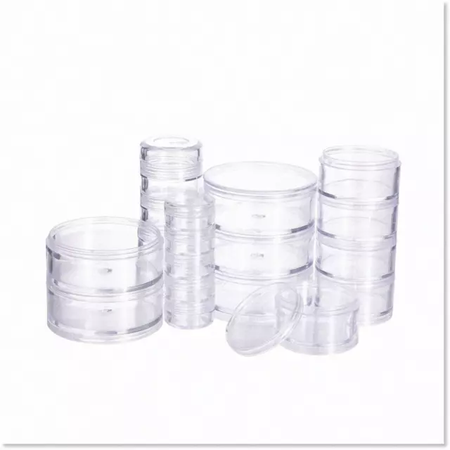 Stackable Round Plastic Containers for Beads and Jewelry - 4x5 Layer/Column, Mix