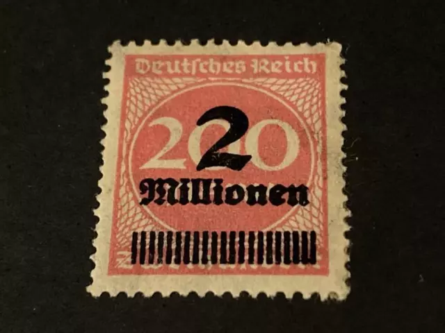 1923 Overprint Germany Weimar Republic Stamp 2 Millionen Red Stamp Mint Hinged