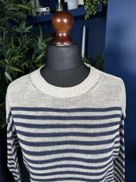 Denim & Supply Ralph Lauren Women's Sweater Striped Linen Cotton Blend Small