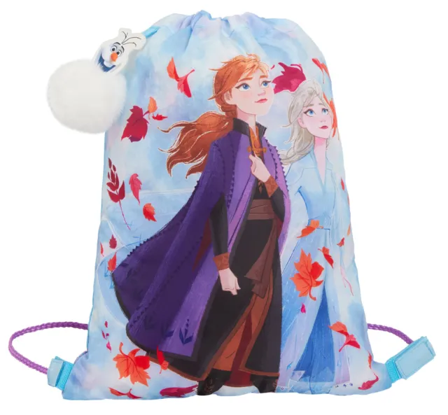 Girls Disney Frozen 2 Drawstring Gym Bag Elsa Anna Olaf Swimming Bag Backpack