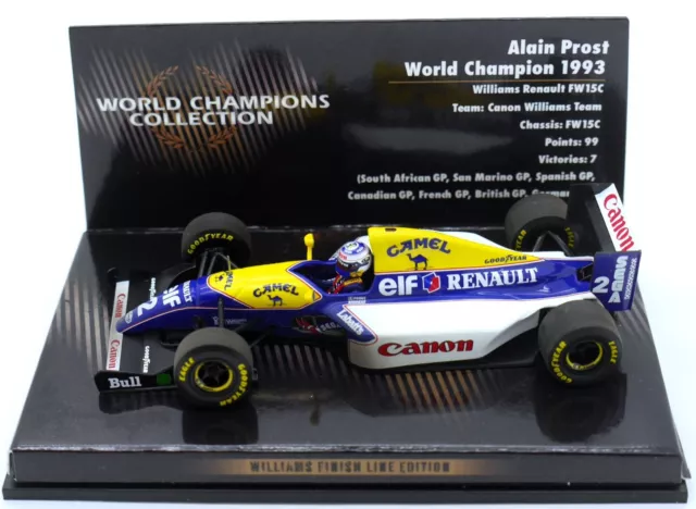 MINICHAMPS CAMEL WILLIAMS RENAULT FW15c A.PROST  WORLD CHAMPION 1993 1/43