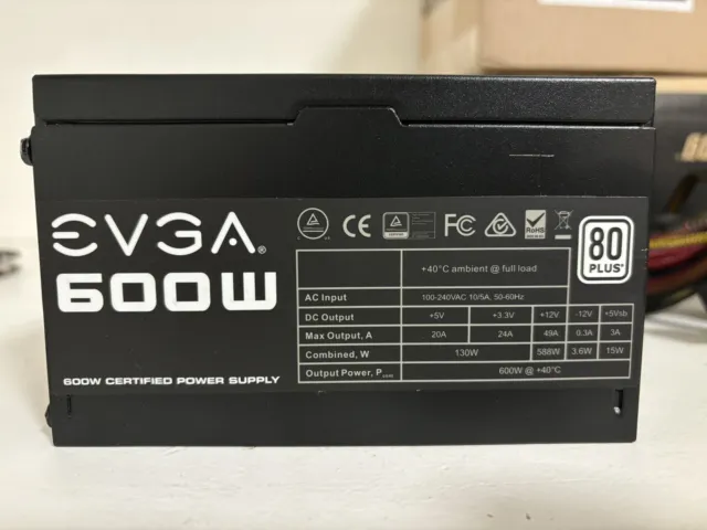 EVGA 600 W1 80+ WHITE 600W Power Supply - 100W10600K1