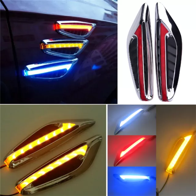 2X Blade Steering Light Fender Side Marker Light Car LED Turn Signal Lamps_YF^-^