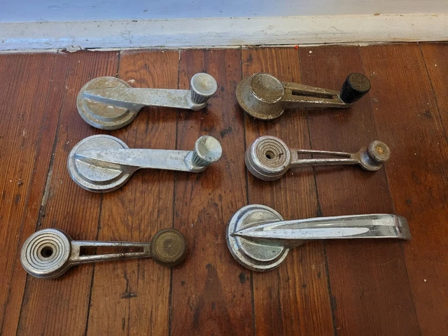 Lot (6) Vintage 1960s 1970s 1980s Car Truck Window crank handles chrome Ford