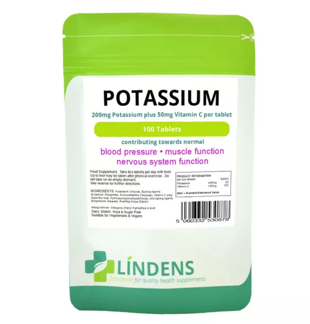 Lindens Potassium 200mg 100 Comprimés