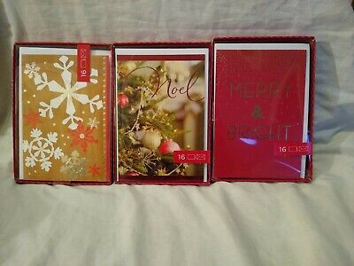 Hallmark Boxed Christmas Cards (16 Cards/17 Env) Lot of 3