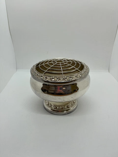 Ianthe Vintage Small Ornate Silver Plated Rose Bowl Bud Vase 6 inch