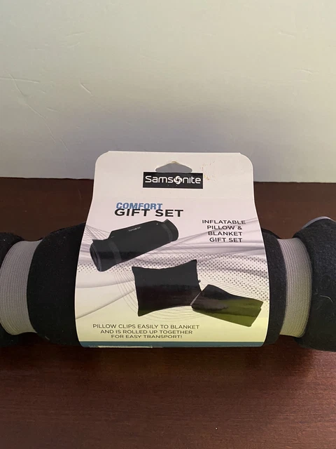 Samsonite Comfort Inflatable Pillow & Blanket Set NWT