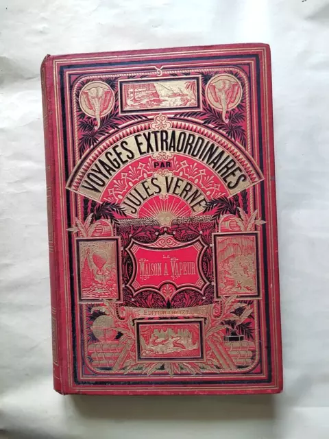 livre ancien "la maison à vapeur" jules verne hetzel