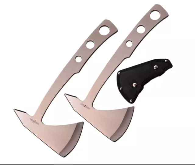 Perfect Point Throwing Axe Overall Satin Stainless Steel set of 2