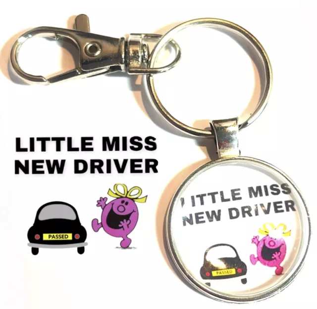 Funny passed Driving Test  LITTLE MISS NEW DRIVER Quality keyring Bag Charm Gift