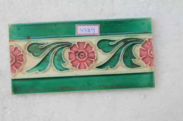 Japan antique art nouveau vintage majolica border tile c1900 Decorative NH4389