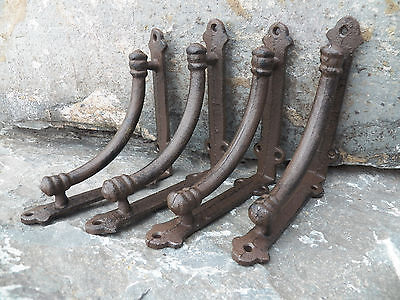 Set of 4 Cast Iron Shelf Brackets New Hanger Rustic 5.5" x 5.5" Tubular