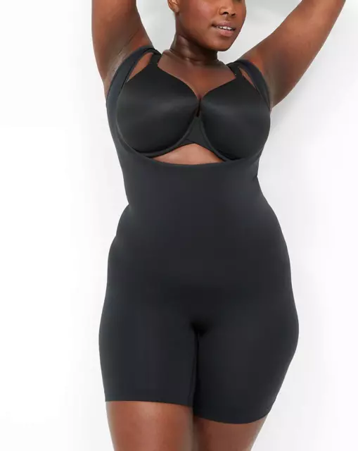 Cacique Women's Slimmer Open Bust Thigh Shaper Black size 26/28