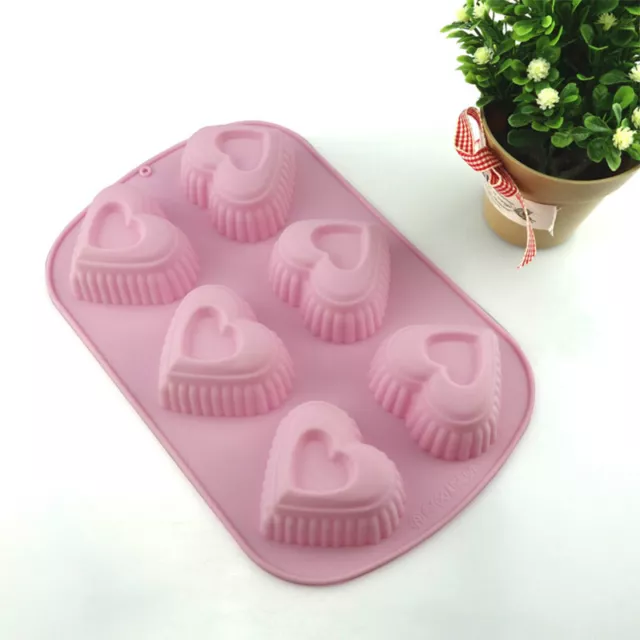 1PCS Silicone Cake Mold With Heart Double Layered DIY Handmade Soap M..b