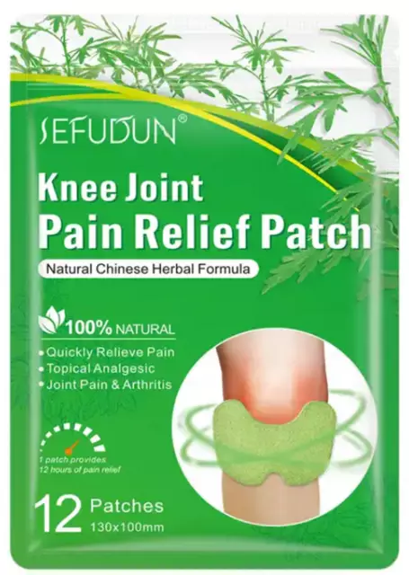 12Pcs Knee Pain Relief Patches Natural Herbal Plasters for Arthritis, Muscle etc